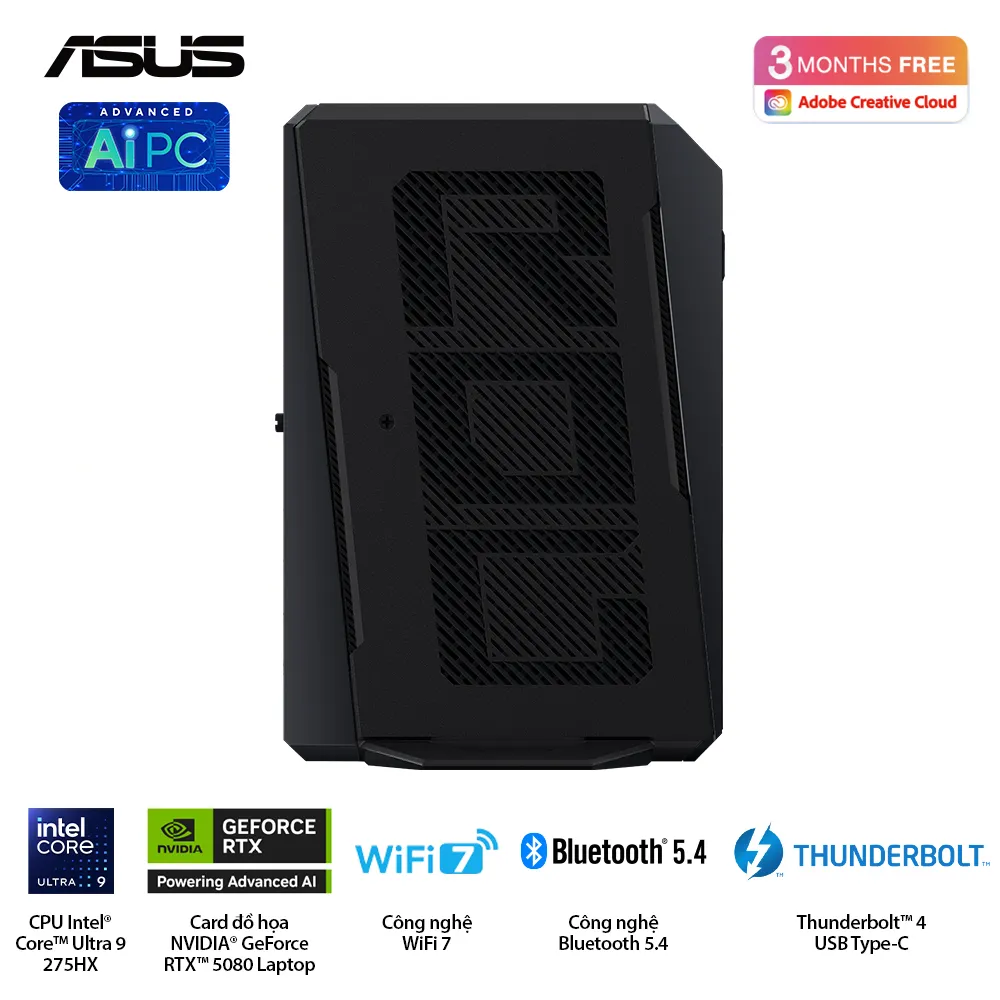 Bộ PC ASUS NUC RNUC15JNK RNUC15JNK7X569A0 (U7 255HX/16GB (2x8GB) DDR5-6400/1TB Gen4 NVMe/Wifi7/RTX 5060/Win11H)