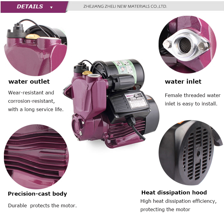 Máy bơm nước gắn nổi 220V áp suất cao, loại nhỏ, chạy bằng điện, dùng cho vườn nhà