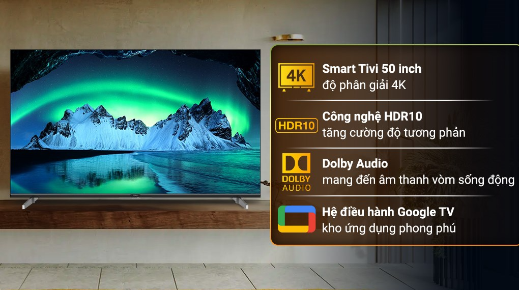 Android Tivi Aqua 4K 50 inch AQT50K800UG