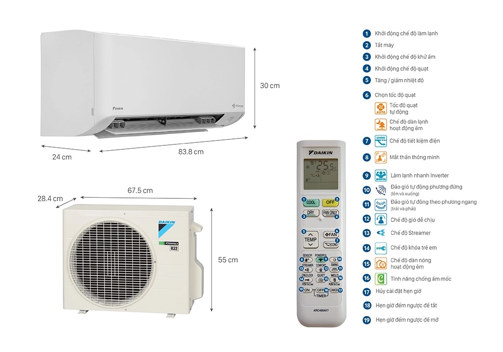 Máy lạnh Daikin Inverter 3 HP FTKY71ZVMV